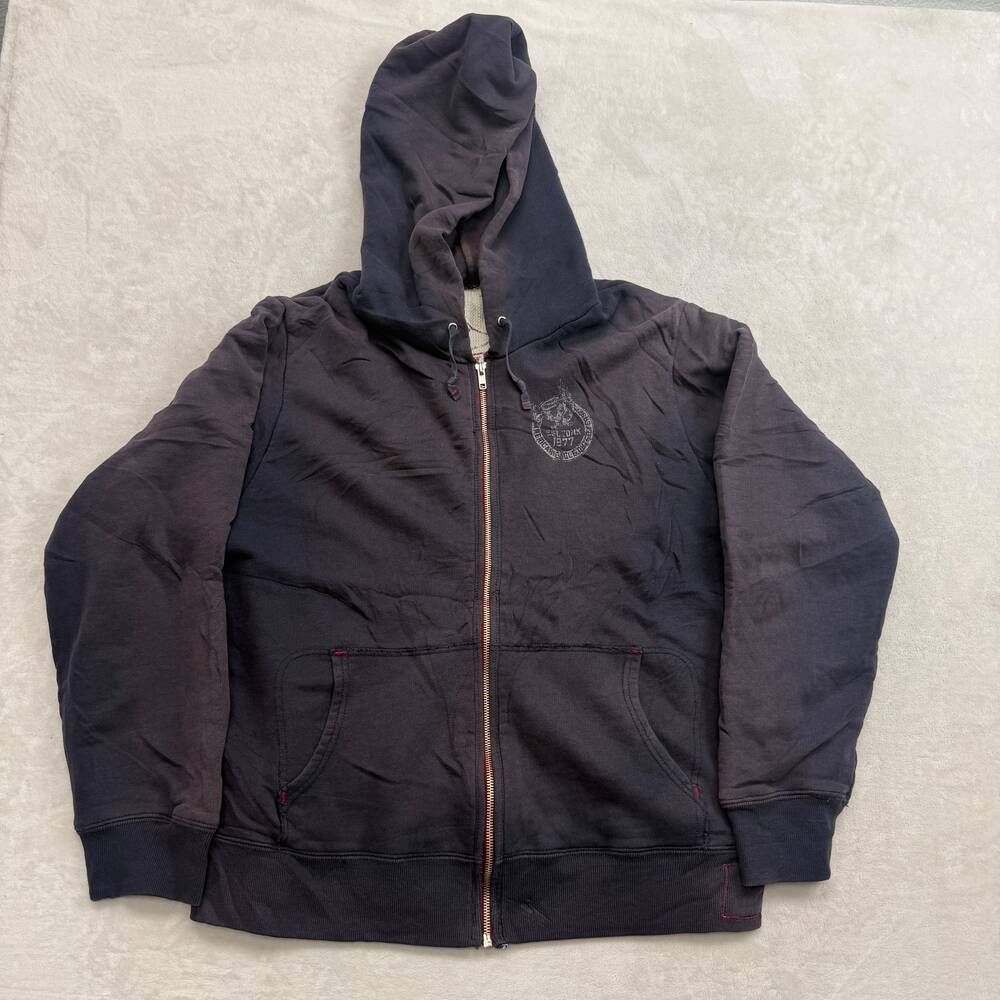 American Eagle Outfitters Men's Full Zip Hoodie Grey Size S Thermal Lined Y2K